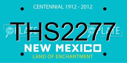 THS2277 New Mexico License Plate