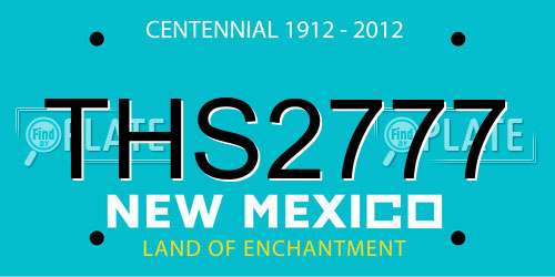 THS2777 New Mexico License Plate