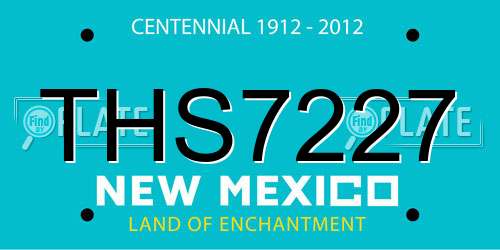 THS7227 New Mexico License Plate
