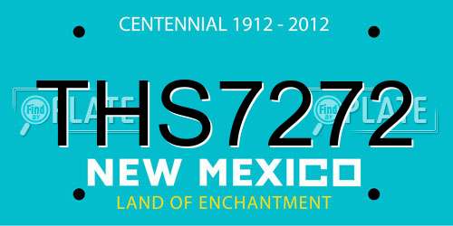 THS7272 New Mexico License Plate