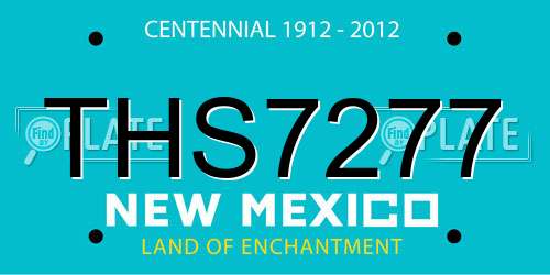 THS7277 New Mexico License Plate