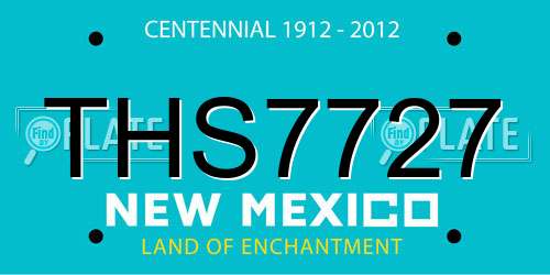 THS7727 New Mexico License Plate