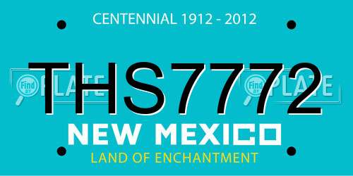 THS7772 New Mexico License Plate