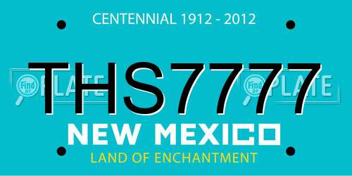 THS7777 New Mexico License Plate