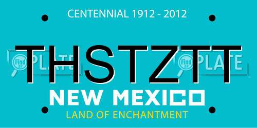 THSTZTT New Mexico License Plate