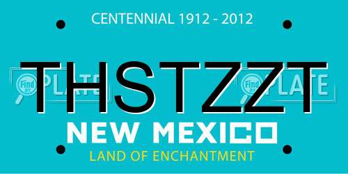 THSTZZT New Mexico License Plate