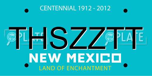 THSZZTT New Mexico License Plate