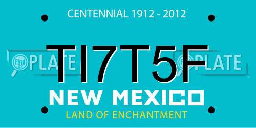 TI7T5F New Mexico License Plate