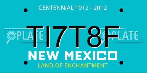 TI7T8F New Mexico License Plate