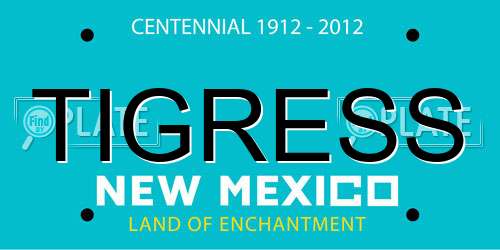 TIGRESS New Mexico License Plate