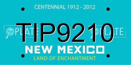 TIP9210 New Mexico License Plate
