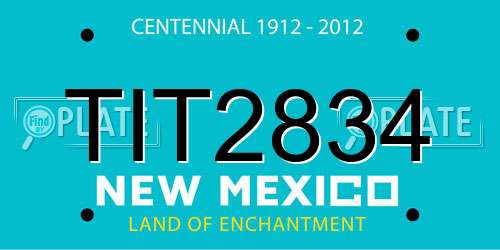 TIT2834 New Mexico License Plate