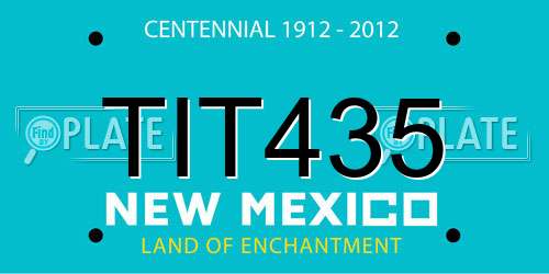 TIT435 New Mexico License Plate