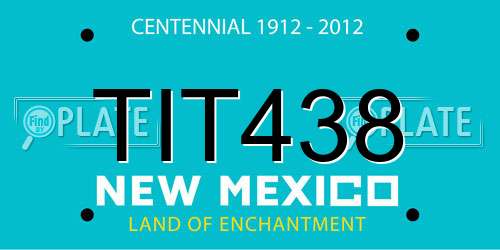 TIT438 New Mexico License Plate