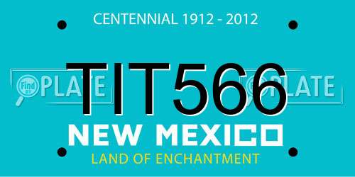 TIT566 New Mexico License Plate