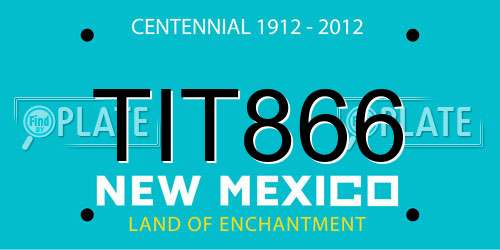 TIT866 New Mexico License Plate