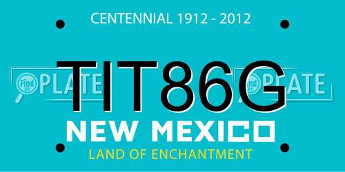 TIT86G New Mexico License Plate