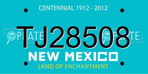 TJ28508 New Mexico License Plate