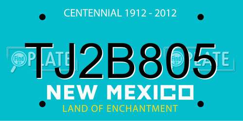 TJ2B805 New Mexico License Plate