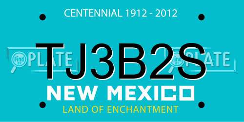 TJ3B2S New Mexico License Plate