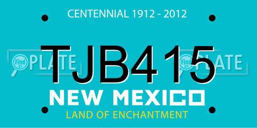 TJB415 New Mexico License Plate