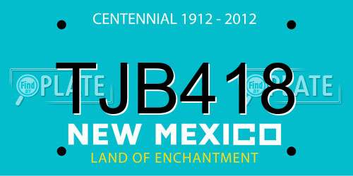 TJB418 New Mexico License Plate