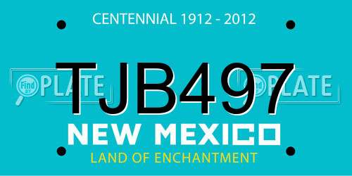 TJB497 New Mexico License Plate