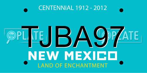 TJBA97 New Mexico License Plate