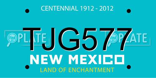 TJG577 New Mexico License Plate