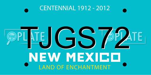 TJGS72 New Mexico License Plate