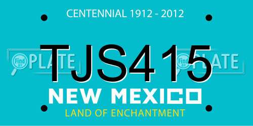 TJS415 New Mexico License Plate