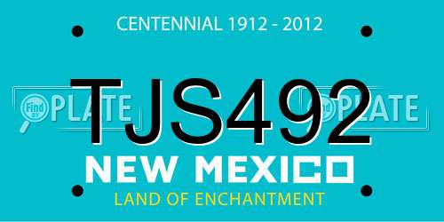 TJS492 New Mexico License Plate