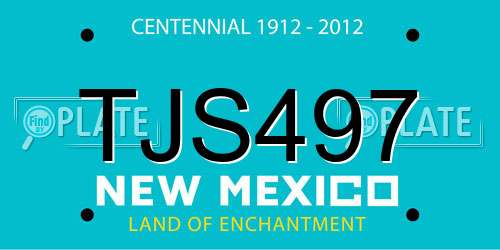 TJS497 New Mexico License Plate