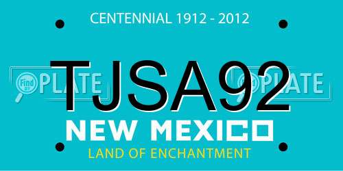 TJSA92 New Mexico License Plate
