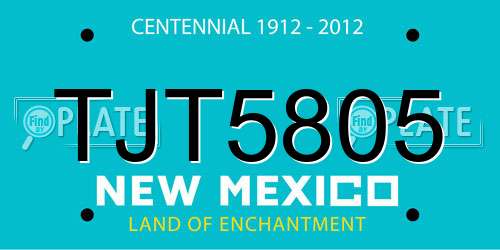 TJT5805 New Mexico License Plate