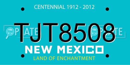 TJT8508 New Mexico License Plate