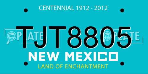 TJT8805 New Mexico License Plate