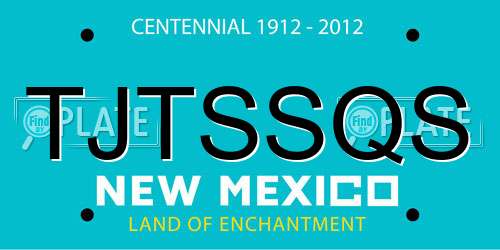 TJTSSQS New Mexico License Plate