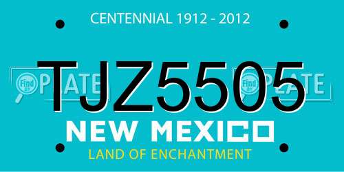 TJZ5505 New Mexico License Plate