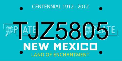 TJZ5805 New Mexico License Plate