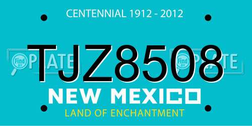 TJZ8508 New Mexico License Plate
