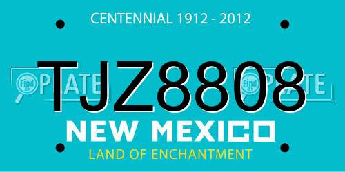 TJZ8808 New Mexico License Plate