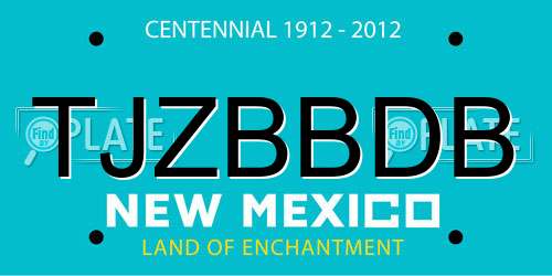 TJZBBDB New Mexico License Plate