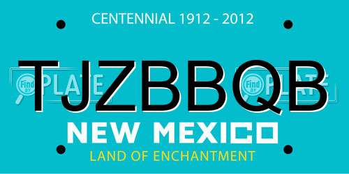 TJZBBQB New Mexico License Plate