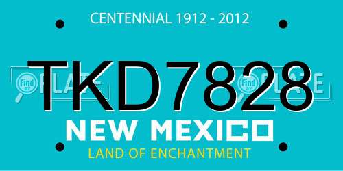 TKD7828 New Mexico License Plate