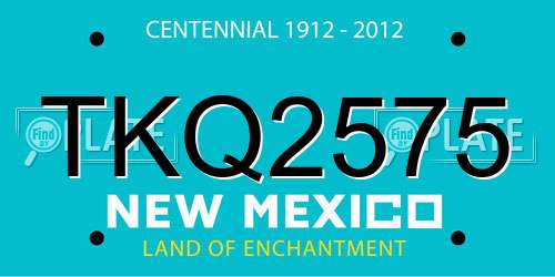 TKQ2575 New Mexico License Plate