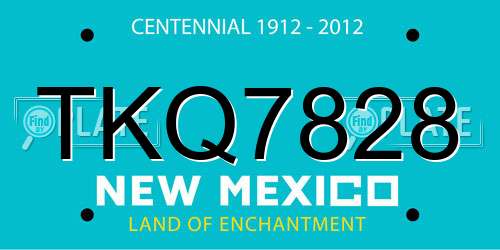 TKQ7828 New Mexico License Plate