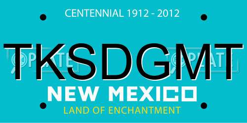TKSDGMT New Mexico License Plate