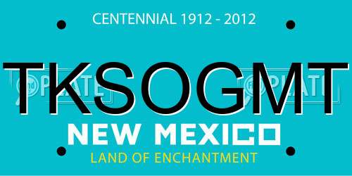 TKSOGMT New Mexico License Plate