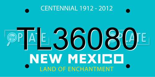 TL36080 New Mexico License Plate